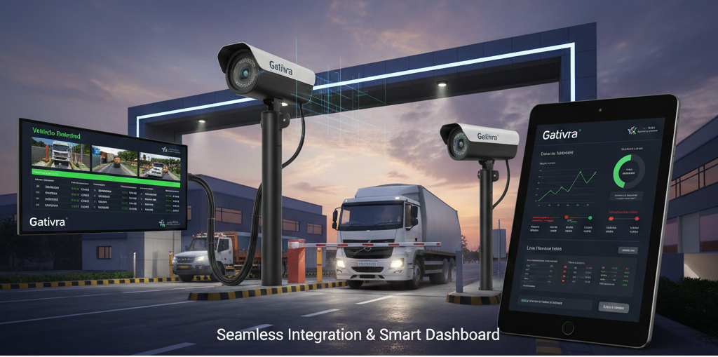 ANPR cameras at a truck gate with smart dashboard